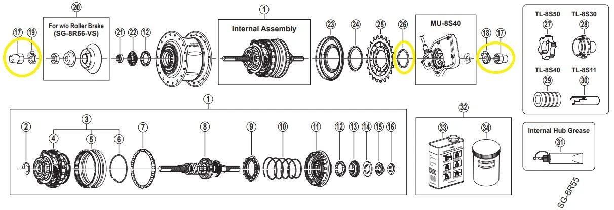SHIMANO SMALL PARTS STEPS/SG-8R56/C56 ROAD AF 7R/7L W.CAP NUT 1 SHIMANO SMALL PARTS STEPS/SG-8R56/C56 ROAD AF 7R/7L W.CAP NUT